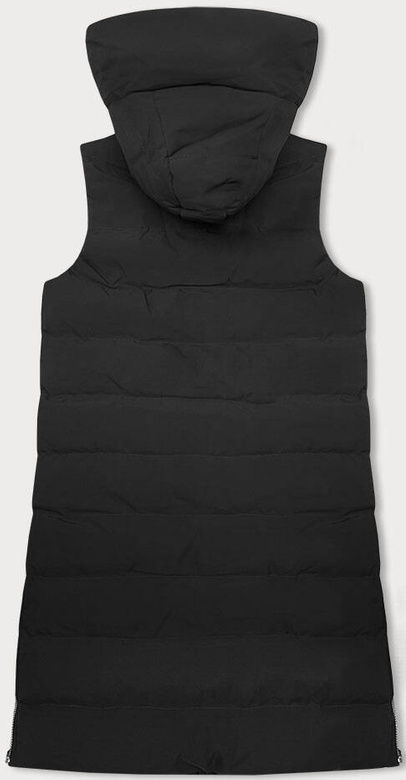 Czarny czadowy bezrękawnik kamizelka puchowa z kapturem