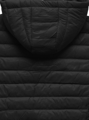 Czarna pikowana kamizelka z odpinanym kapturem