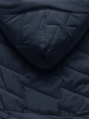 Granatowa czadowa bluza kurtka z łączonych materiałów z kapturem