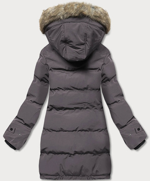 Ciemnoszara zimowa kurtka z kapturem