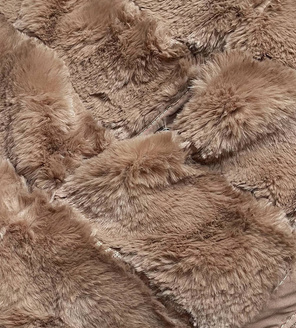 Beżowa dwustronna zimowa pikowana kurtka futerko