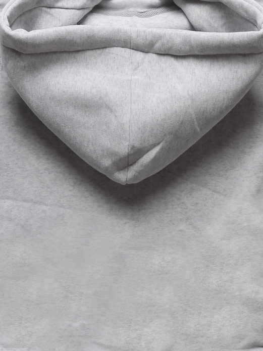 Jasnoszara długa sportowa bluza damska z lampasami i kapturem