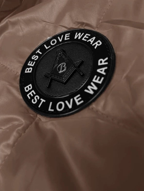 Karmelowy śliczny damski pikowany bezrękawnik kamizelka