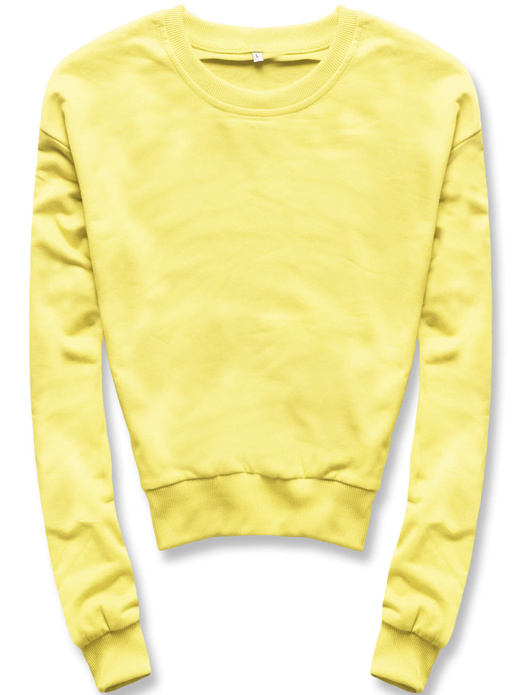 Żółta wygodna gładka bluza dresowa basic