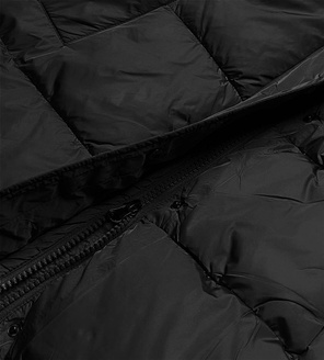 Czarna zimowa kurtka płaszczyk pikowana