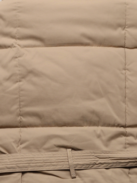 Jasnobeżowa kapitalna ciepła kurtka damska płaszczyk z futerkiem