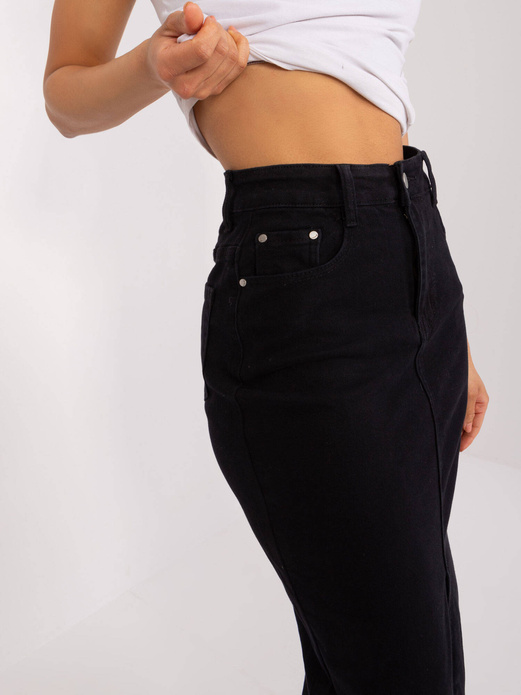 Czarna długa jeansowa maxi spódnica