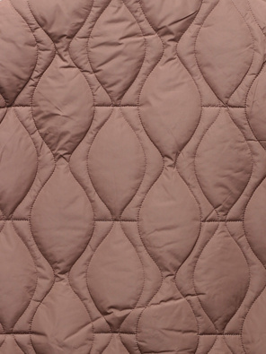 Brązowy damski luźny pikowany płaszcz