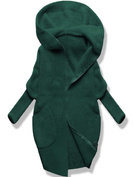 Zielona damska narzutka alpaka z kapturem