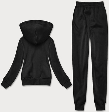 Czarny dres komplet fitness z kapturem
