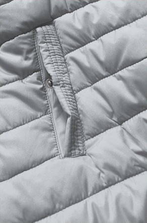 Granatowo-szara dwustronna damska pikowana zimowa kurtka 