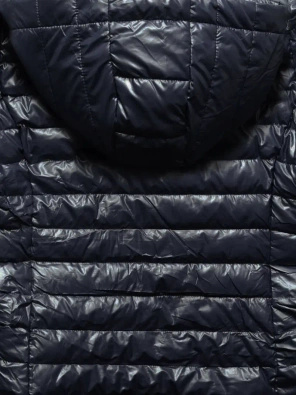 Grafitowa pikowana przejściowa kurtka z kapturem