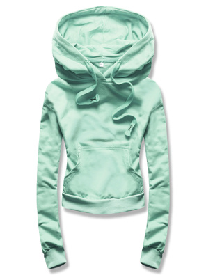 Pistacjowa bluza z kapturem basic kangurka gładka wygodna sportowa dresowa