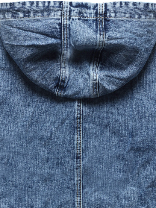 Niebieska narzutka kurtka płaszcz denim jeansowa z kapturem