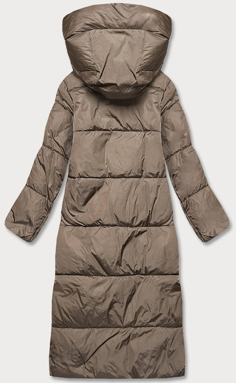 Beżowa zimowa kurtka płaszczyk pikowana