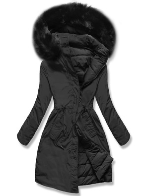 Czarno szara genialna dwustronna kurtka z kapturem