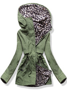 Dwustronna przejściowa kurtka damska parka panterka netmoda