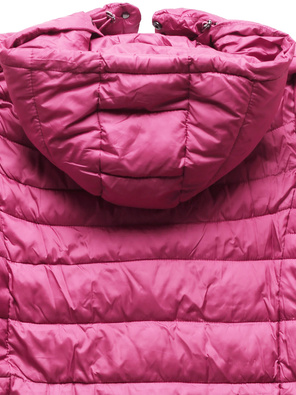 Różowa damska pikowana przejściowa kurtka  dzianinowe ściągacze