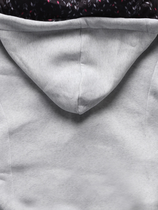 Jasnoszara długa damska bluza z kapitalną stójką