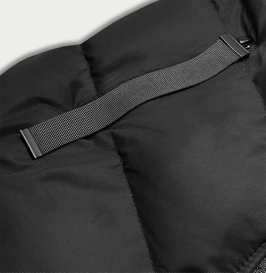 Czarna damska puchowa kamizelka z kapturem