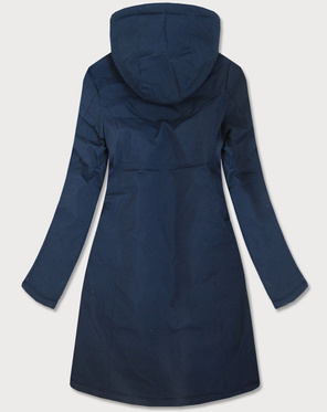 Granatowo-różowa przejściowa dwustronna damska kurtka z kapturem