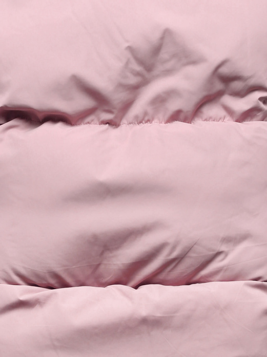 Pudrowy puchowy ciepły bezrękawnik na suwak ze stójką kamizelka