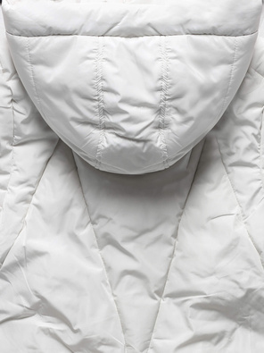 Ecru fantastyczna zimowa długa kurtka płaszcz stójka netmoda 