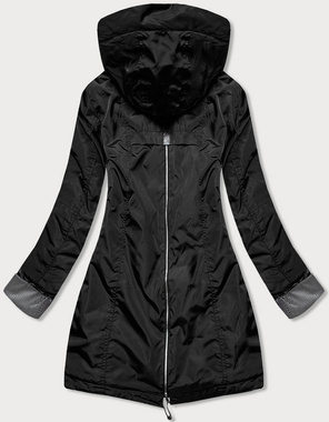 Czarna przejściowa kurtka damska parka plus size
