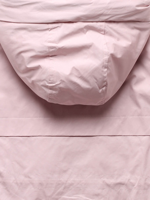 Jasnobeżowa damska przejściowa kurtka parka z kapturem