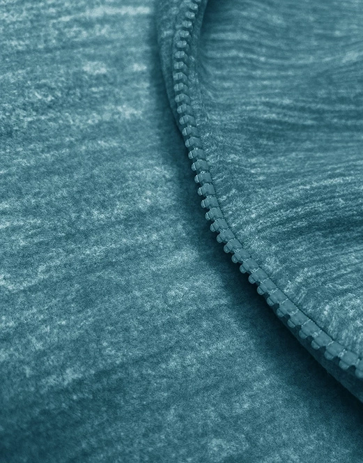 Turkusowa melanżowa bluza damska z kapturem zapinana na suwak