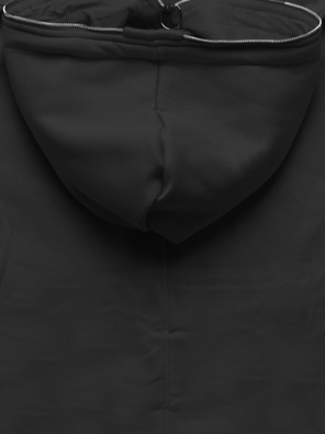 Czarna unikalna damska długa bluza z kapturem 