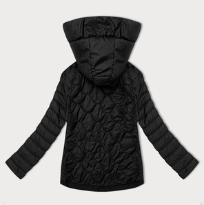 Czarny damski luźny pikowany płaszcz 