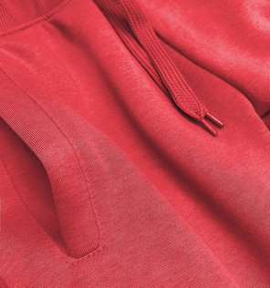 Malinowe damskie dresowe spodnie casualowe z kieszeniami i ściągaczem