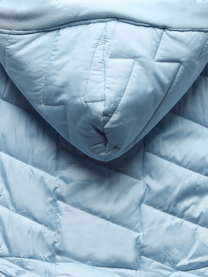 Błękitna czadowa bluza kurtka z łączonych materiałów z kapturem