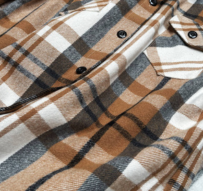 DAMSKA KOSZULA W KRATĘ BEŻOWA (8075)