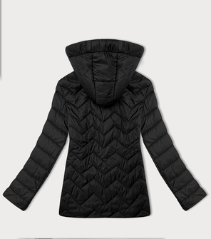 Czarny damski luźny pikowany płaszcz 