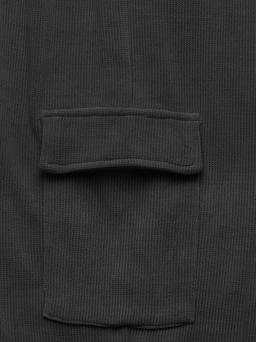 Czarny prążkowany dres komplet ze stójką