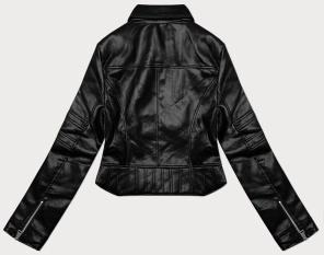 Czarna fantastyczna damska ramoneska kurtka skóra stójka