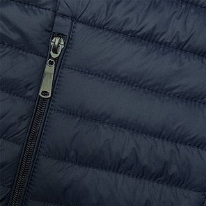 Granatowy przejściowy leciutki bezrękawnik kamizelka ze stójka