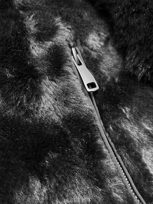 Czarna dwustronna zimowa parka płaszcz na futrze