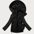 Czarny damski luźny pikowany płaszcz