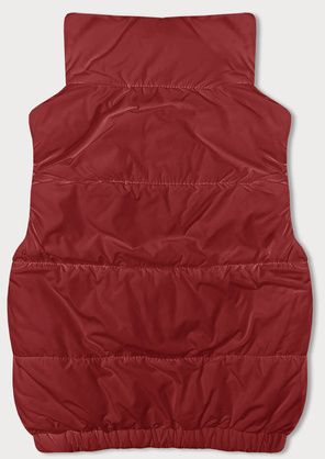 Czerwony bezrękawnik kamizelka ze stójką z zdobną podszewką