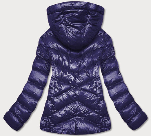 Granatowa lux zimowa pikowana kurtka