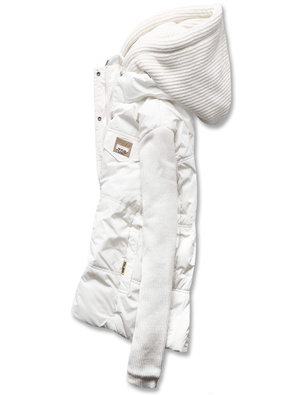 Ecru kapitalna przejściowa bomberka kurtka damska z kapturem 