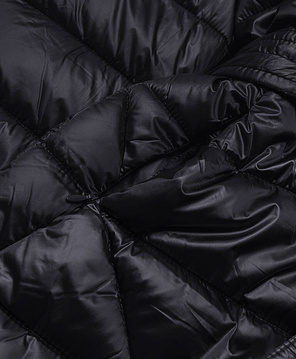 Oberżynowy cudowny długi płaszcz kurtka pikowana z kapturem