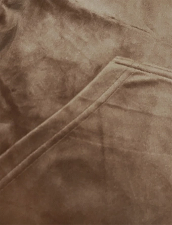 Sepia welurowy gładki dres damski z kapturem