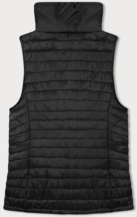 Czarny przejściowy leciutki bezrękawnik kamizelka ze stójka