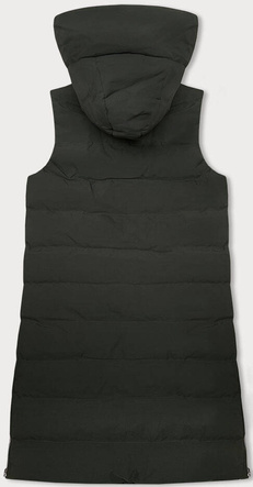 Khaki czadowy bezrękawnik kamizelka puchowa z kapturem