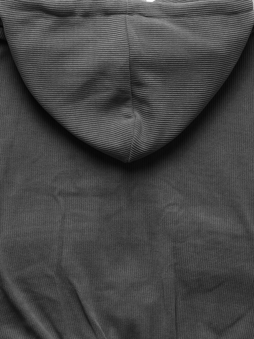 Grafitowy dres komplet z kapturem ze wstawkami