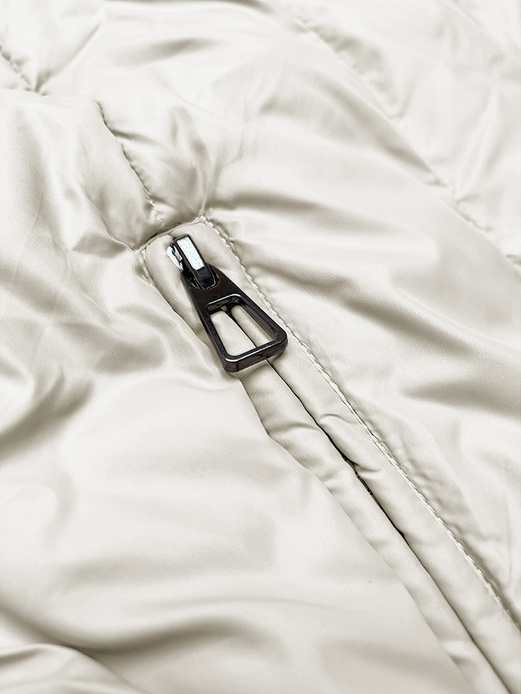 Ecru unikalna asymetryczna damska kurtka oversize